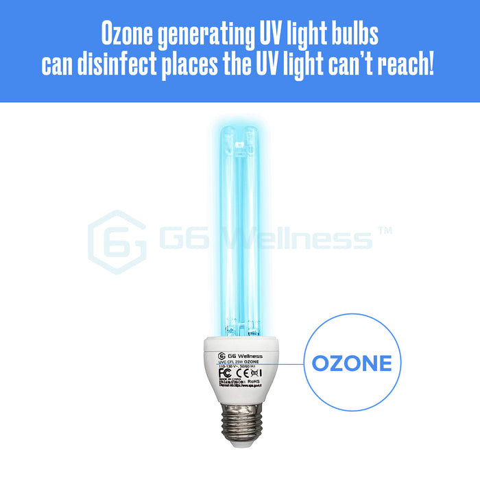 Ozone UV Germicidal Light with Silver Remote Controlled Base